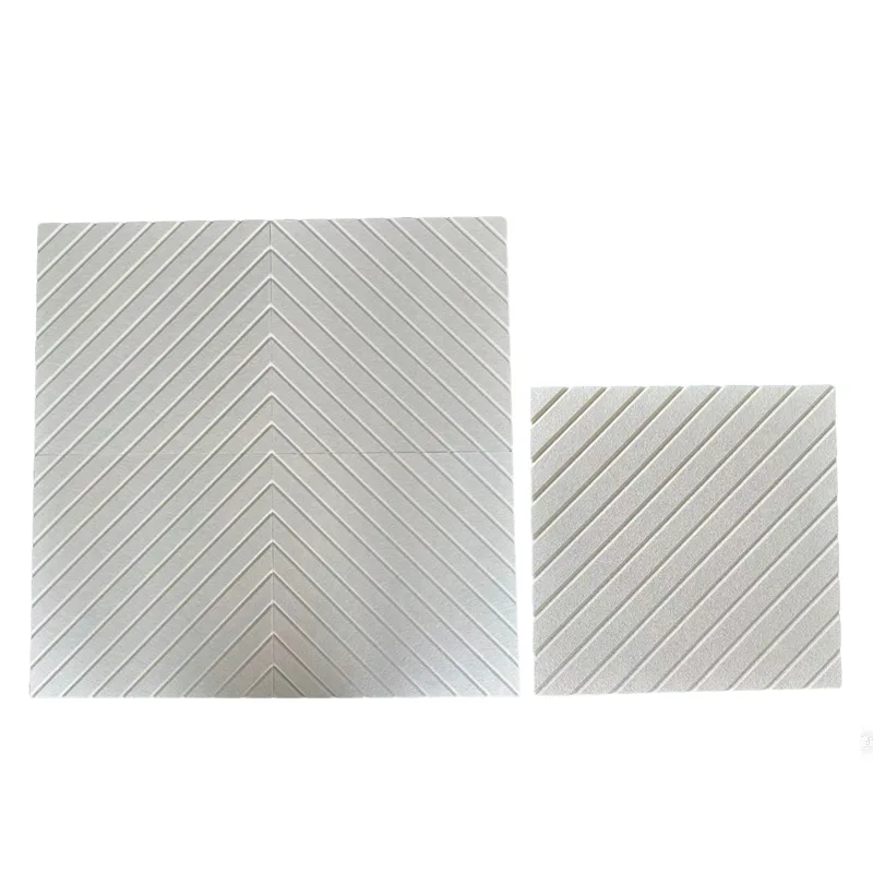 Panel acústico de fieltro PET con canal en V beige