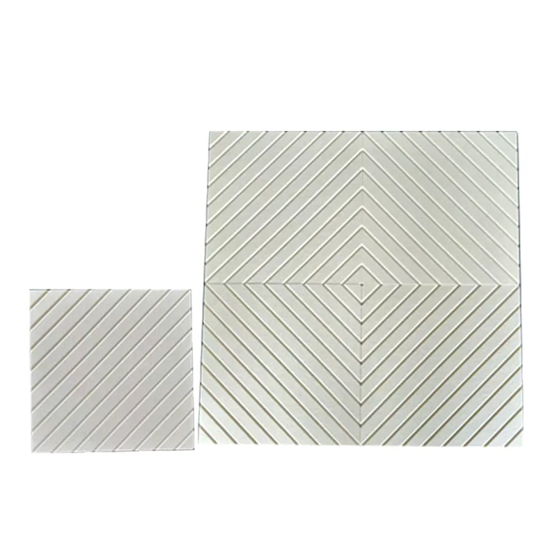 Panel acústico de fieltro PET con corte en V beige