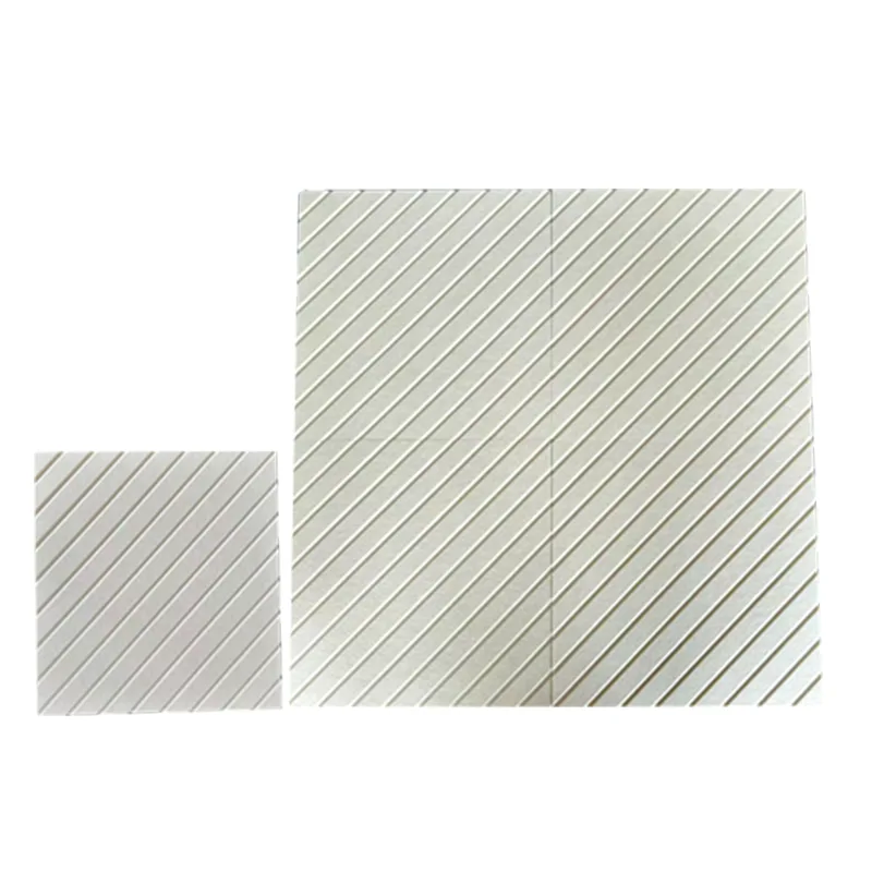 Panel acústico de fieltro PET con ranura en V beige